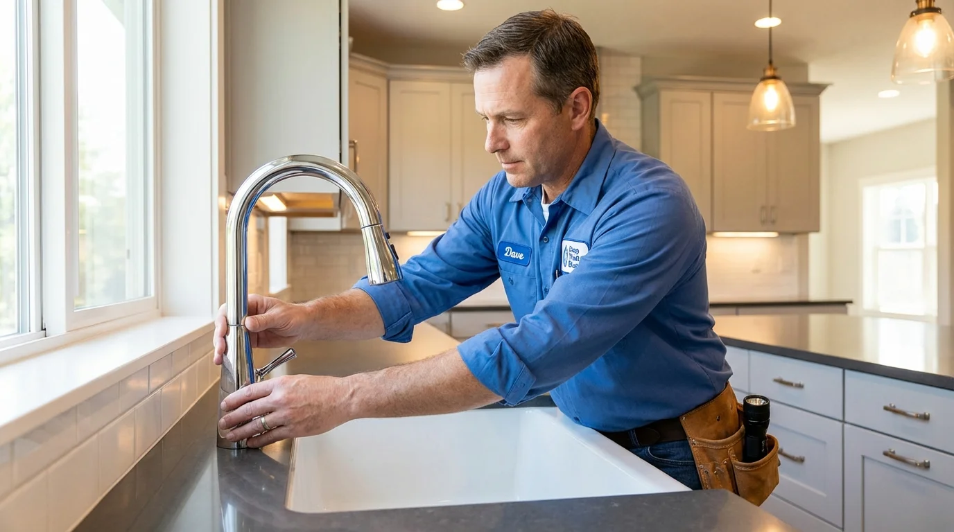 Kitchen faucet installation by Johns Plumbing LLC in Forestdale